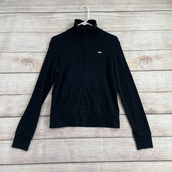 Roots Canada Full Zip Mock Neck Sweatshirt Women's Size Medium Black - Picture 1 of 8